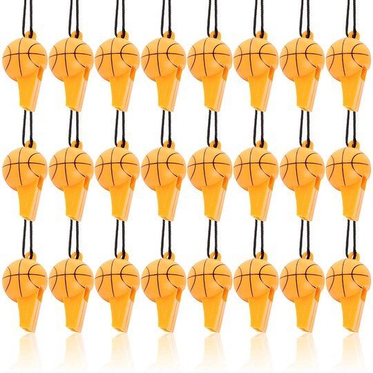 Basketball Whistles for Party Favor, Sports Birthday Supplies (24 Pack)